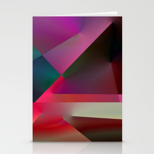 Abstract Red Neon Pattern Contemporary Art Stationery Cards