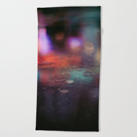 Bokeh on water Beach Towel