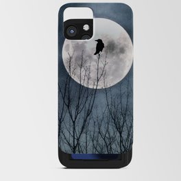Night Raven Lit By The Full Moon iPhone Card Case