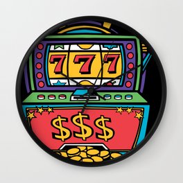 Just A Little Slotty Casino Roulette Slot Machine Wall Clock