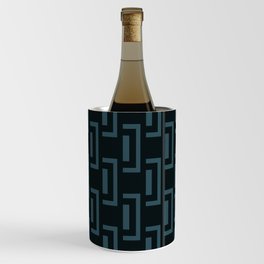 Livid Blue Charcoal Mid-Century Geometry Wine Chiller