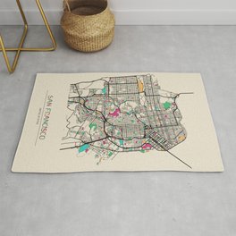 Colorful City Maps: San Francisco, California Rug