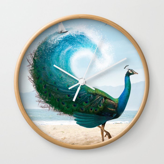 Summer Peacock Wall Clock