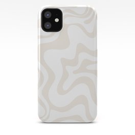 Liquid Swirl Abstract Pattern in Pale Beige and White iPhone Case | Pattern, Painting, Pale, Clean, Cream, Light, Digital, Abstract, Modern, Minimalist 
