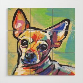 Fun Chihuahua Dog bright colorful Pop Art Wood Wall Art