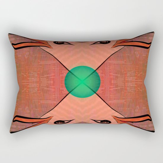 Green Kiss / Love / Pattern 12-01-17 Rectangular Pillow