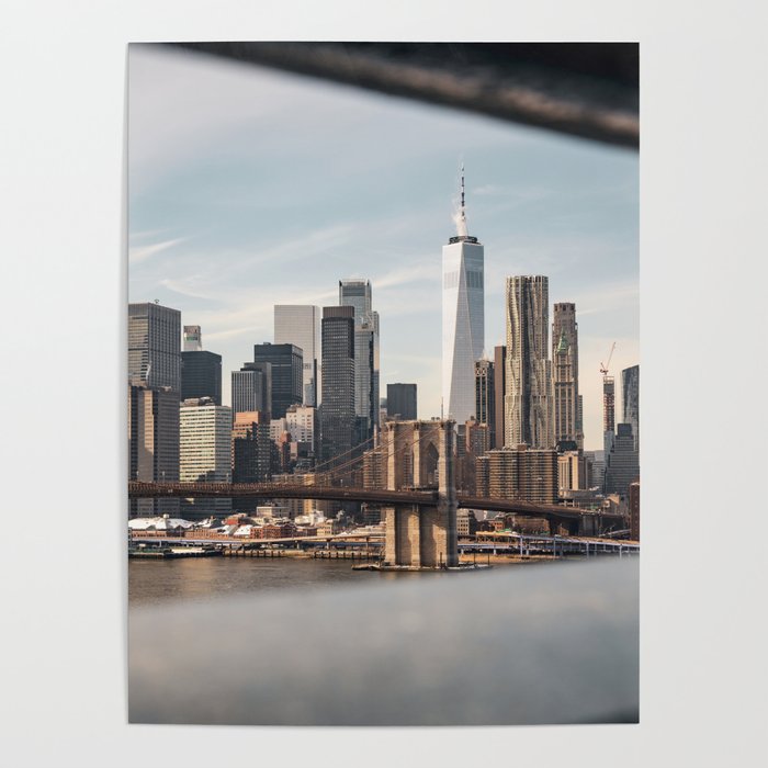 New York City Skyline | Views From the Bridge | Travel Photography Poster