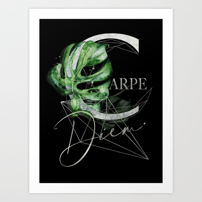 Carpe Diem – Inspiring Quote In Silver Art Print By M-ohlala Carpe Diem – Inspiring Quote In Silver Art Print By M-ohlala