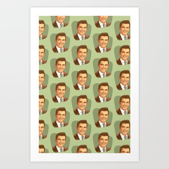 Retro Happy Fancy Dude Art Print
