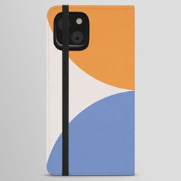 Blue & Orange Marine Circles Colorblock Pattern iPhone Wallet Case