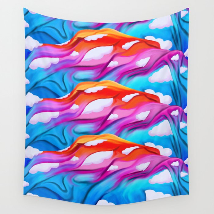 Colorful Heavenly Sunset Blanket of Comfort Pattern Wall Tapestry
