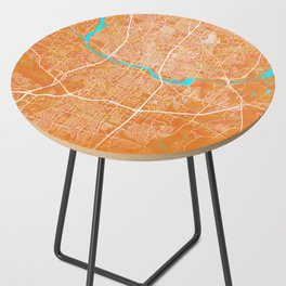 Austin, TX, USA, Gold, Blue, City, Map Side Table