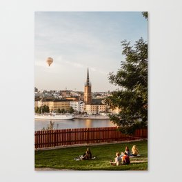 Summer evening in Stockholm, Sweden - cityscape travel photograpy wall art print Canvas Print