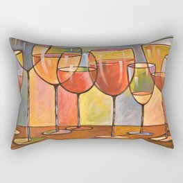Whites and Reds ... abstract wine glass art, kitchen bar prints Rectangular Pillow