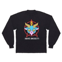 I Have Anxiety Cute Kawaii Baphomet Goth Long Sleeve T-shirt
