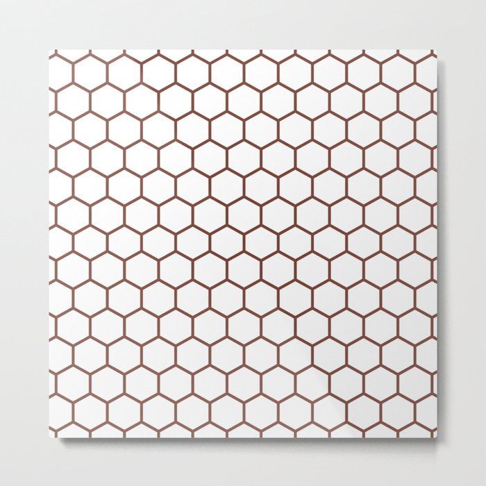Honeycomb (Brown & White Pattern) Metal Print