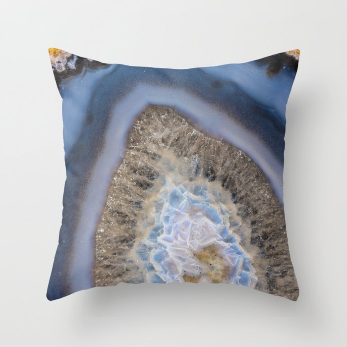 Agate soft blue and pink cluster #3104 Throw Pillow