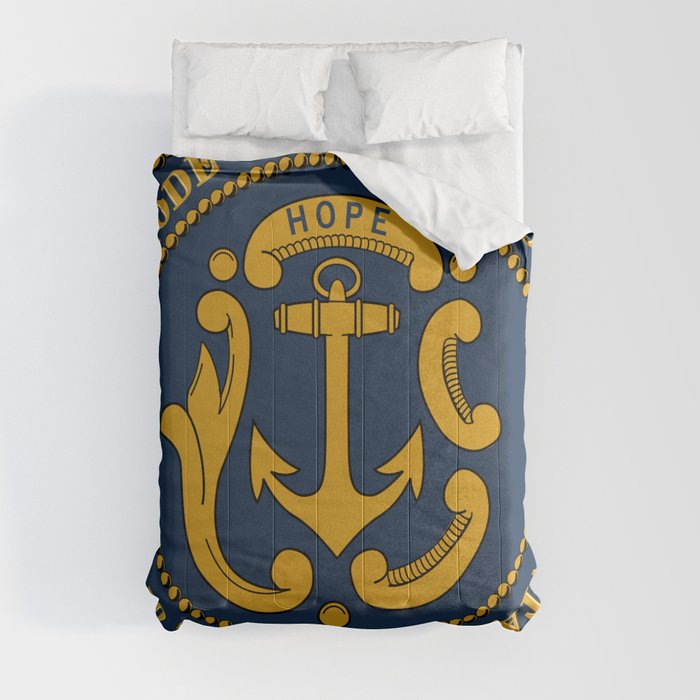 Rhode Island and Providence Plantations Hope and Anchor art portrait  Comforter