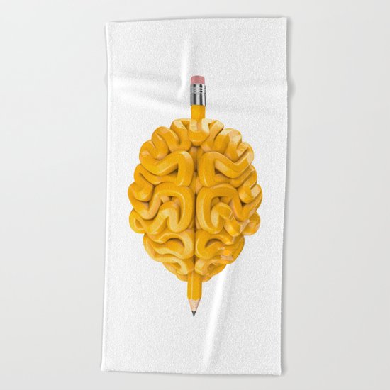 Pencil Brain Beach Towel