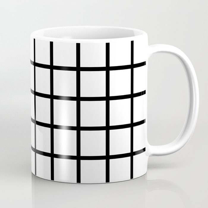 Classic White Grid Coffee Mug