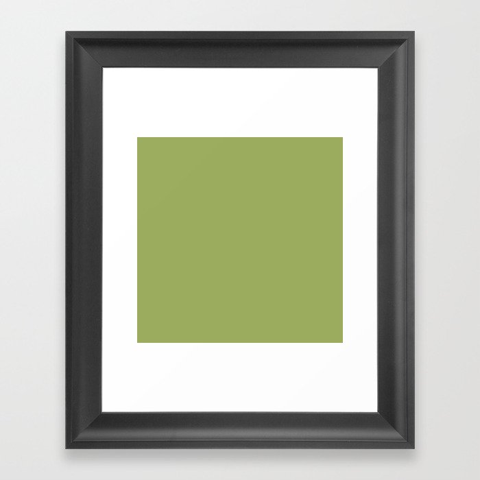 HERBAL GARDEN Light Green solid color Framed Art Print