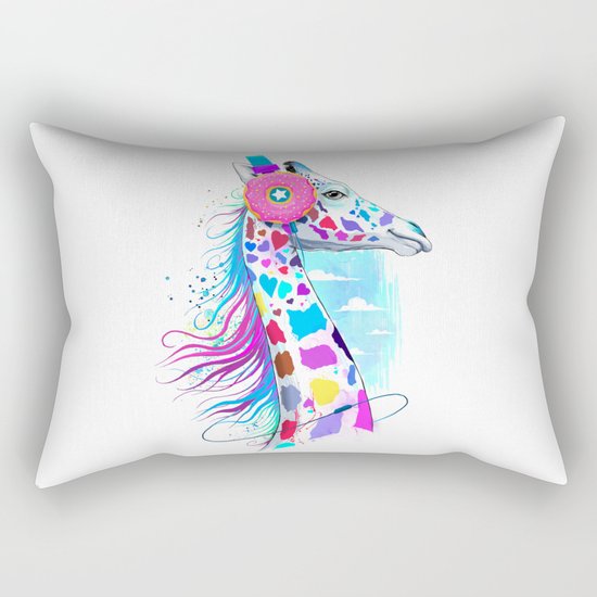 giraffe the headphones of donuts Rectangular Pillow