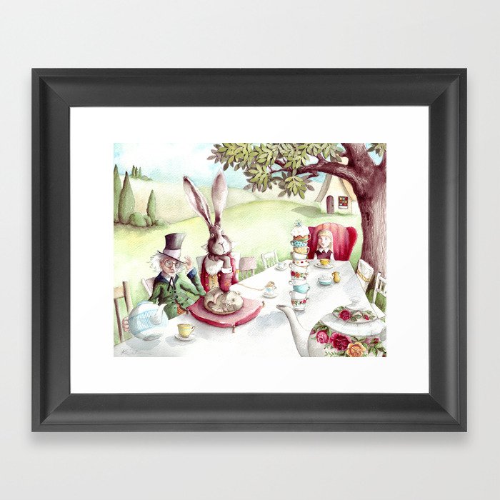 The Mad Tea Party - Alice in Wonderland - By Lewis Carroll Framed Art Print