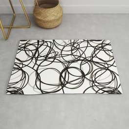 Black cables - abstract pattern Area & Throw Rug