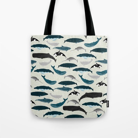 Whales and Porpoises sea life ocean animal nature animals marine biologist Andrea Lauren Tote Bag