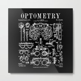 Optometrist Optometry Eye Doctor Tools Vintage Patent Print Metal Print | Tools, Patentimage, Eyeexam, Optometrists, Eyesight, Optometrystudent, Optometrist, Vision, Phoropter, Drawing 