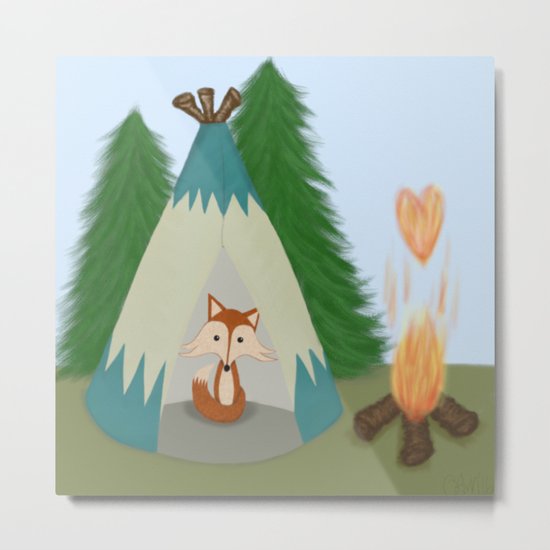 The Lone Fox Metal Print