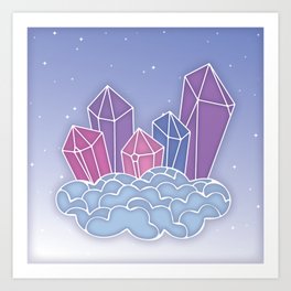 Gemstone castle in the sky Art Print