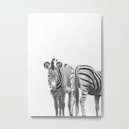 Zebra Duo - Wild Zebras Animal Travel photography by Ingrid Beddoes Metal Print | Minimal, Travelphotograpy, Zebra, Zebras, Animaldecor, Animalphotography, Nursery, Curated, Photo, Twozebras 