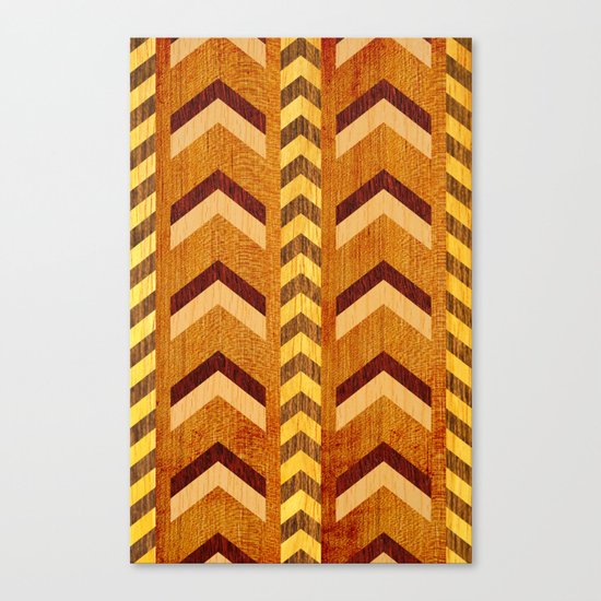 Wood Inlaid Chevrons Canvas Print