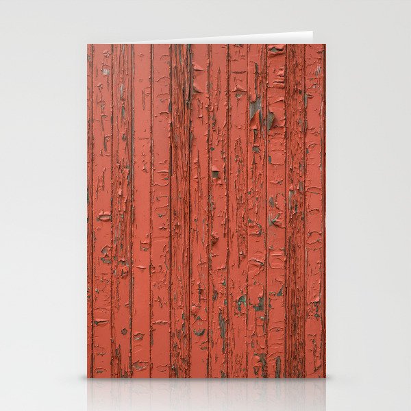 Peeling Red Boxcar Paint Wooden Slats Train Texture Stationery Cards