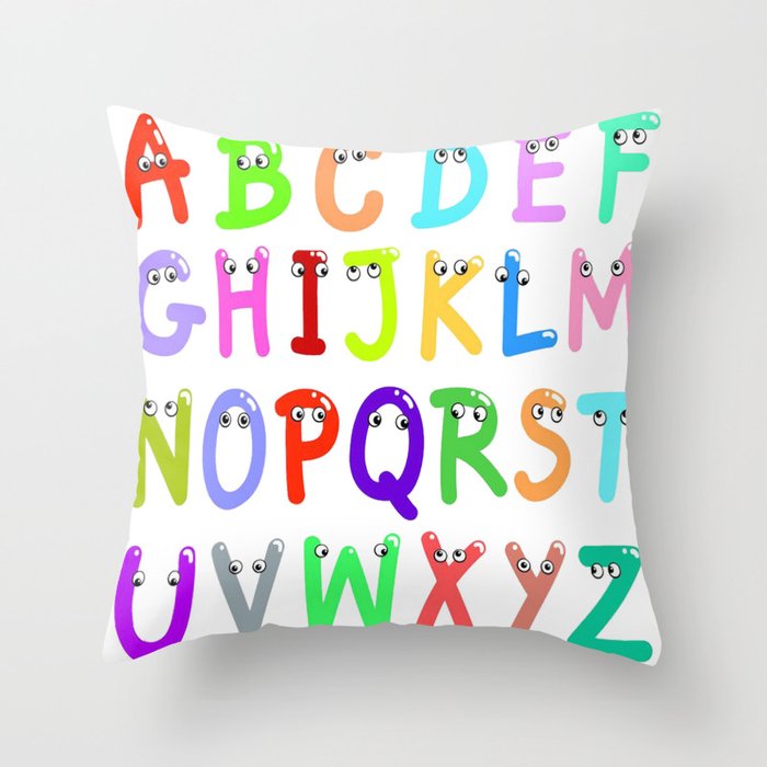 Funny Capital Letters Alphabet Throw Pillow By Surefiredesign Society6