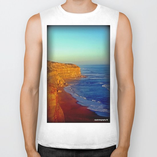 Sunsets on the limestone Cliffs Biker Tank