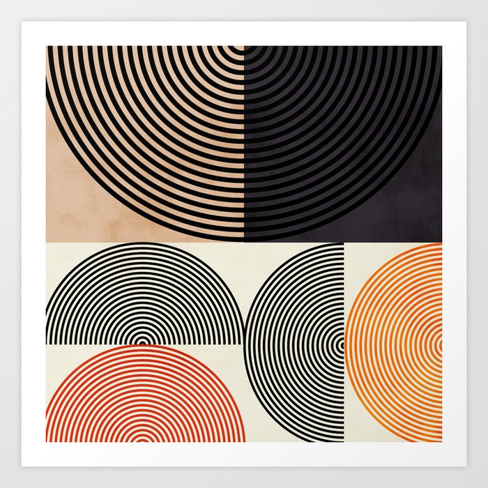Lines Shapes Iii Abstract Geometric Art Print By Anarutbre