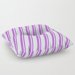 [ Thumbnail: Light Cyan and Orchid Colored Lined/Striped Pattern Floor Pillow ]