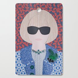 Anna Wintour printed reproduction of an original papercraft illustration Cutting Board