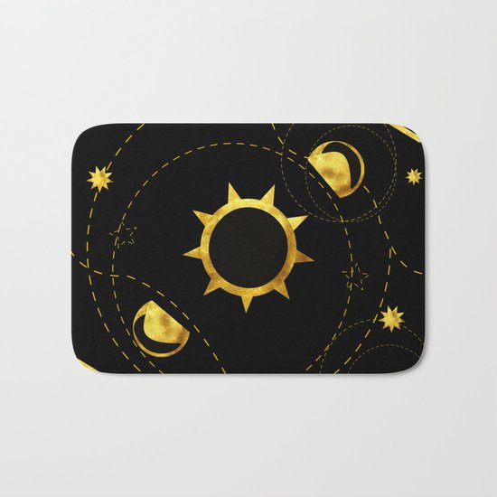 Solar Eclipse black Bath Mat
