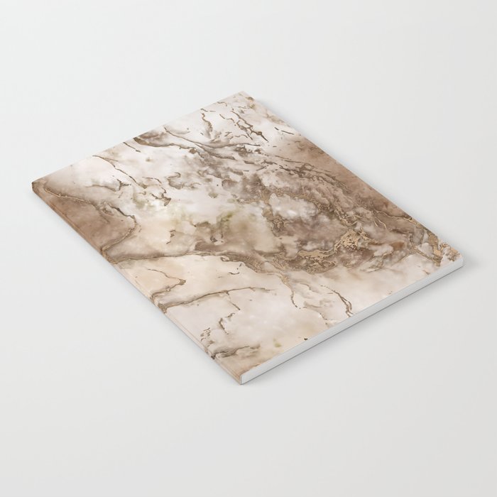 Taupe marble and gold abstract Notebook