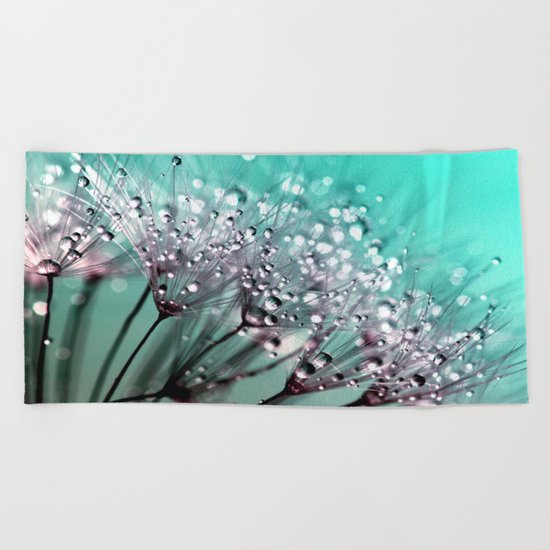 Dandelion Blue Diamonds Beach Towel