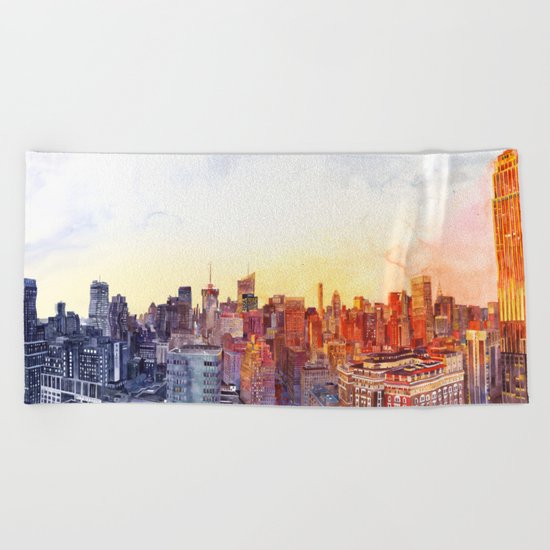Sunshine in NYC Beach Towel