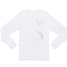 Paris Gold and White Street Map Long Sleeve T-shirt