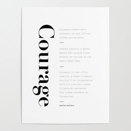 Courage quotes by Brene Brown collection Poster