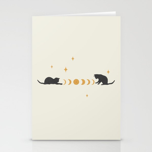 Cat and Moon 3 Stationery Cards