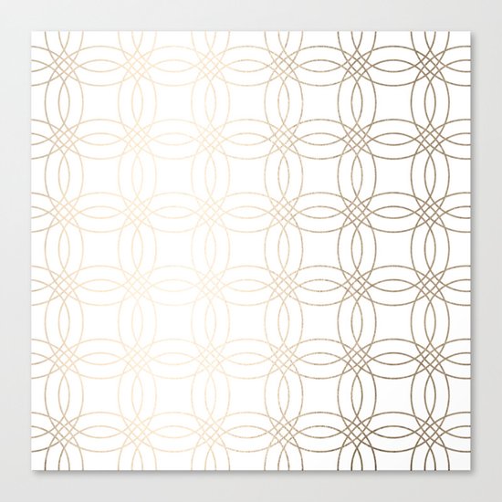 Simply Vintage Link in White Gold Sands on White Canvas Print