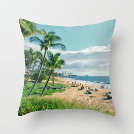 Kaluaihakoko Beach Kamaole Kihei Maui Hawaii Throw Pillow