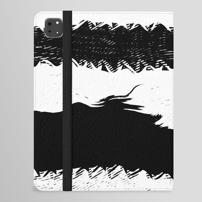Abstract black and white stripes iPad Folio Case
